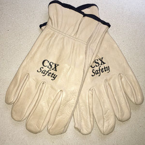 VINTAGE~Mens CSX Railroad Leather Gloves
